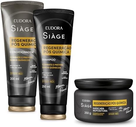 Eudora Kit Siàge Regeneração Pós Química: Shampoo 250ml + Máscara...