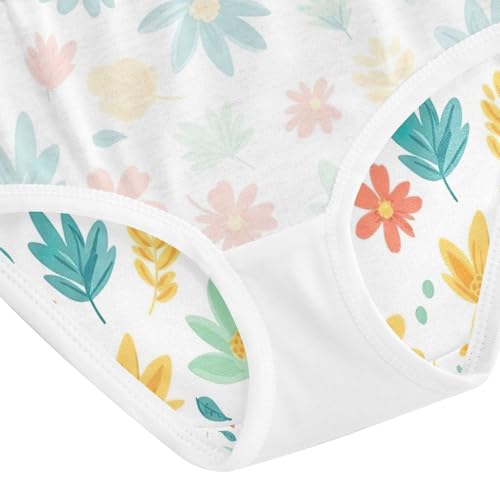 Toddler Briefs, Colorful Floral Cotton Girls Underwear, 2–8 Years4