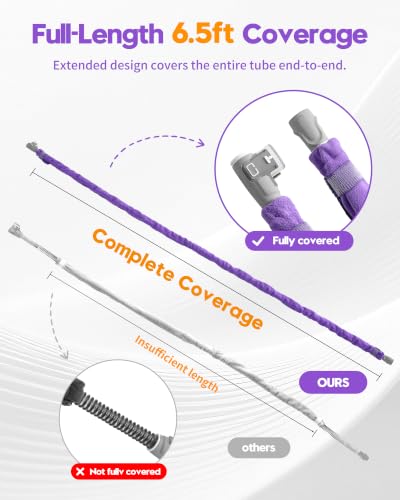 Image of 6.5 Ft CPAP Hose Cover for ResMed AirSense 11 & 10 ClimateLineAir Heated Tubing, Reduces Condensation & Noise CPAP Tube Cover, Insulated CPAP Hose Sleeve, Cat Proof CPAP Hose Protector