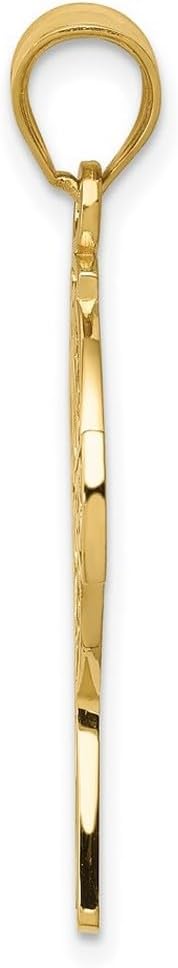 JewelryWeb 14k Yellow Gold Solid Not engraveable Polished and satin Celtic Knot Religious Faith Cross Pendant Necklace 29x16mm-Pendant for Women - Image 3