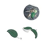 Emivery 2 Piece Green Mini Leaf Shape Pocket Knife Mini Folding Pocket Keychain Knife