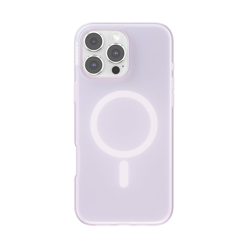 PopSockets iPhone 16 Pro Max Phone Case w/MagSafe Grip- Opalescent White