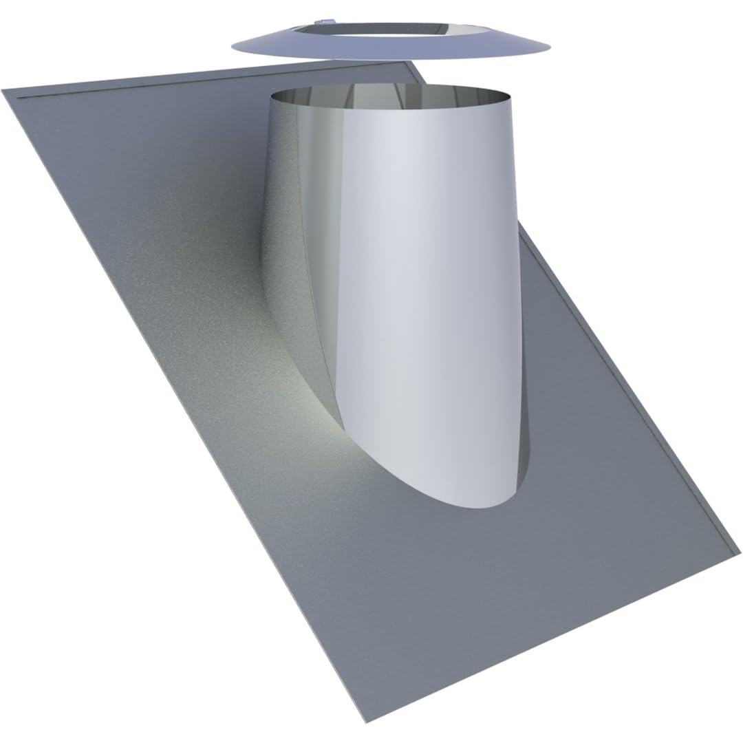 Jeremias DW-FU Dachdurchführung 500mm 16-25 Grad Edelstahl mit Wetterkragen Doppelwandig CE-zertifiziert Abgassystem