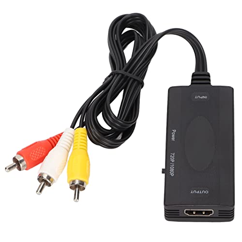 Conversor HDMI para RCA, Adaptador AV 3RCA Composto para HDMI para Xbox TV HDTV DVD, Cabo HDMI para