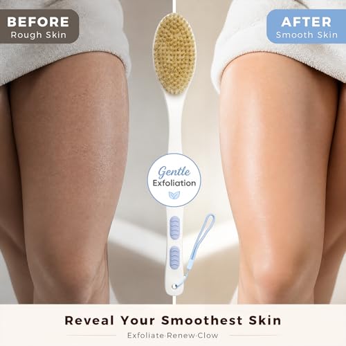 Bubbob Back Scrubber for Shower with Long Handle, Exfoliating Bath Brush for Body - Double - image 6