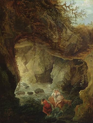 Toile Hubert Robert la Grotte décoration salon grand format 60x90cm