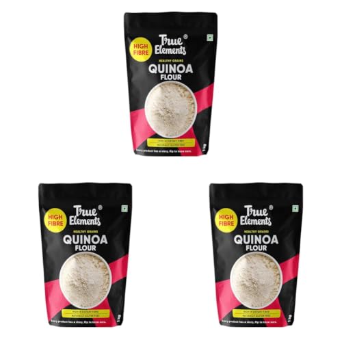 Image of True Elements Quinoa Flour 1kg - Quinoa Atta | Gluten Free | Rich in Dietary Fibre | Protein Rich - Soft Rotis | Improves Gut Health | Protein & Vitamins | No Preservatives (Pack of 3)