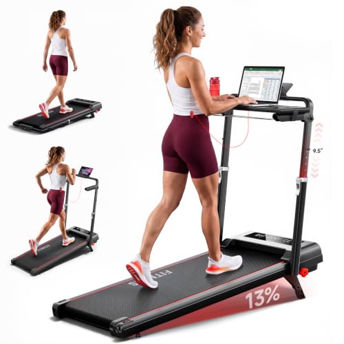 Image of RHYTHM FUN Incline Walking Pad with Handle Bar, 37.5 inch Runng Belt, 300 LBS