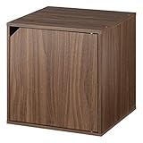 ぼん家具 扉付きタイプ キューブボックス 40×40cm 木製 収納 本棚 カラーボックス ウォールナット