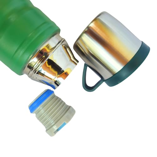 Kit Garrafa Térmica Com 3 Xícara Para Café, Tereré, Chá, Água, Inox 500ml, Prática, Camping, Viagem.