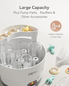 HEYVALUE Smart-Steam Bottle Sterilizer for Baby Bottles & Breast Pump Parts — photo 4 of 6