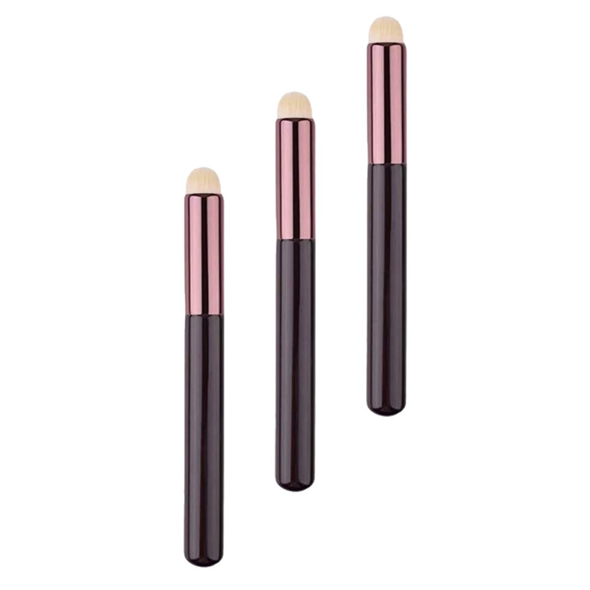 3pcs Lipstick Concealer Brush and Mini Lip Gloss Applicator Set, Artificial Fiber Makeup Blending Brushes for Precise Lip and Eye Shadow Application, Portable Travel Cosmetic Tools