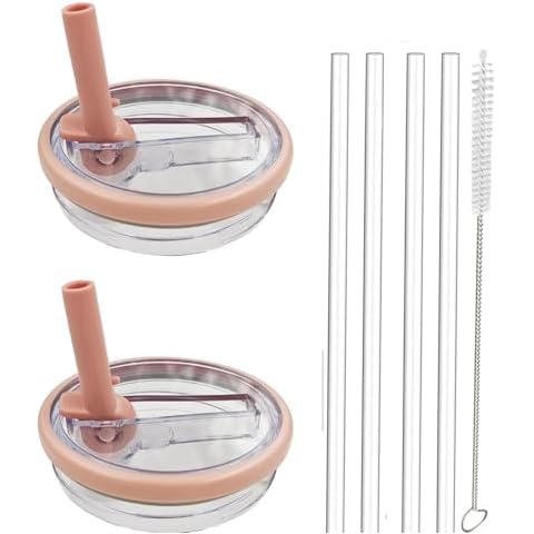 2 Pack 40 oz Tumbler Lids with Straws Cover