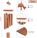 Virekm Chimes du vent pour l'extérieur, Chimes de vent Sympathie Wind Chimes Bamboo Windchimes Outdoor with Natural Sounds, Cadeaux pour maman, Décorations d'intérieur pour jardin de porch et jardin arrière, Brown