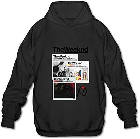 HUBA Men's Hooded Sweatshirt The Weeknd House Of Balloons-echoes Silence Black Size XXL