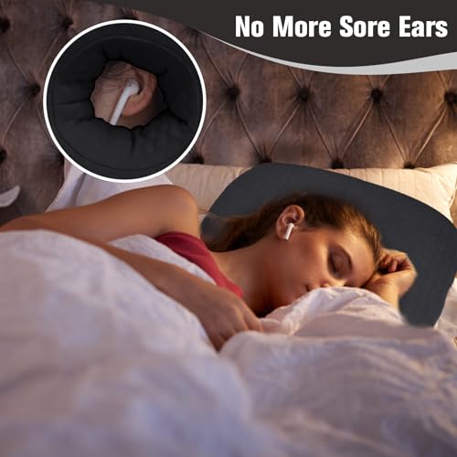 Ear Piercing Pillow for Side Sleepers, Ear Pillows with Holes for Pain, Earring Inflammation Pressure Sores, Cotton Earring Pillow for CNH Side Sleepers