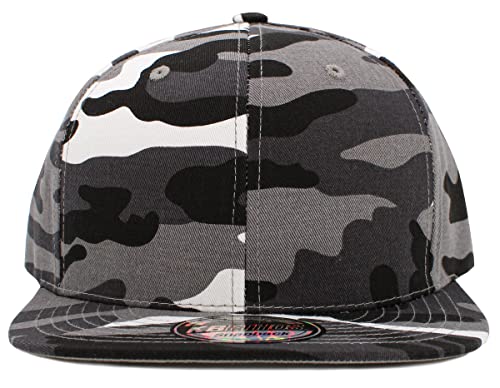 Image of KBETHOS Classic Snapback Hat Blank Cap Underbrim Cotton Wool Blend Flat Visor Adjustable Unisex