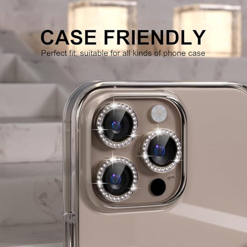 Image of DIAMOND Camera Lens Protector For IPHONE 16 PRO / 16 PRO MAX ( DESERT ) UHD 9H Glass, Anti Drop, Scratch Resistant, Case Friendly, Removable, Waterproof, Heavy Duty Camera Protector, ( BUY 2 GET 1 FREE )