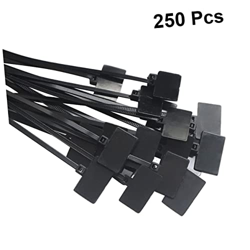 250 piezas de bridas para cables de nailon negras con dientes auto-bloqueantes y borde redondeado para organización de cables en casa o garaje miniatura 3