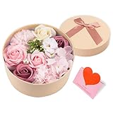 Bath Soap - Rose Flower Floral Scented Rose Soap Petals Body Soap in Flower Box, Bath Soap for Women