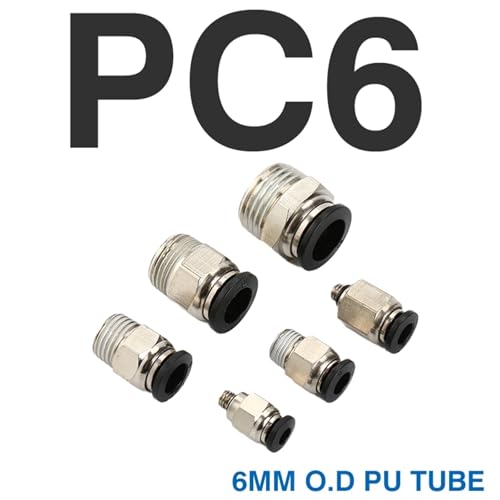 Connecteurs pneumatiques BSPT raccord d'air rapide à enfoncer PC6 M5 1/8 1/4 3/8 1/2