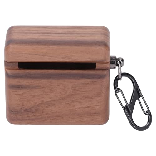 Sxhlseller Funda Protectora de Madera para Auriculares, Elegante Funda de Nogal con Forro de Microfibra para Pi7S2 de Segunda Generación, para Auriculares Inalámbricos para Viajes y Uso Diario