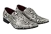 Xposed Mens Leather Lined Smart Slip on Loafers Shoes Snake Skin Print Shiny Patent[A1966H-2,Black White,UK 8 EU 42] #1