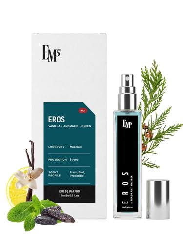 Image of EM5 Eros Perfume for Men |Vanilla Amber Spicy Citrus Woody Fragrance | Eau de Parfum Spray | Luxury Gift for Him | 15 ml