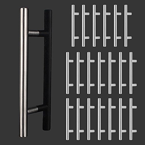 Lot de 20 poignées de style européen en nickel satiné - Centres des trous de 96 mm / Longueur totale de 156 mm Cover