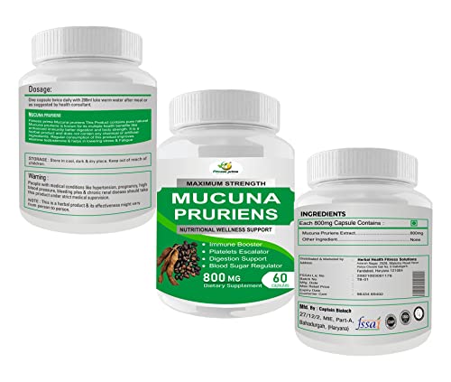 Image of Mucuna Pruriens Extract Capsules, 800mg, 300 Count | L-Dopa, Digestion Support, Immune Booster, Vegetarian, Herbal Supplement