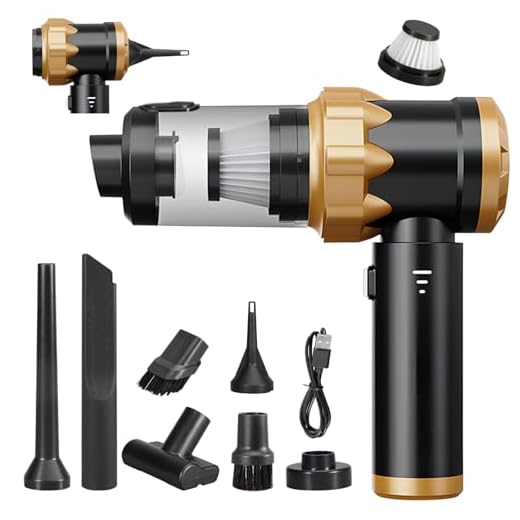 Grixz Handheld Vacuum Cleaner, 22000Pa Powerful Car Vacuum Cleaner Cordless, Rechargeable Portable Air Duster, Lightweight Mini Vacuum for Car, Home, Black