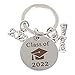 BESTOYARD Graduation Keychain Edelstahl Klasse von 2022 Graduate hängenden Anhänger Schlüsselanhänger Abschluss Geschenk für Freunde (Klasse von 2022)
