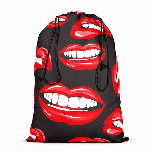 Image of ArtzFolio Lips D1 | Reusable Sack Bag | Bag for Gym, Storage, Vegetable & Travel