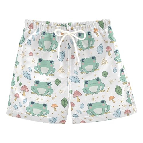 JUNZAN Cute Frogs Mushrooms Toddler Swim Suits Quick Dry Boys Beach Volleyball Kids Swimwears Summer Holiday 2T