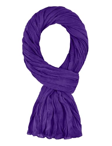 ALLEE DU FOULARD - Cheche, Écharpe, Chale Premium - Violet Pensée - 100% Coton - Taille 200 X 110...