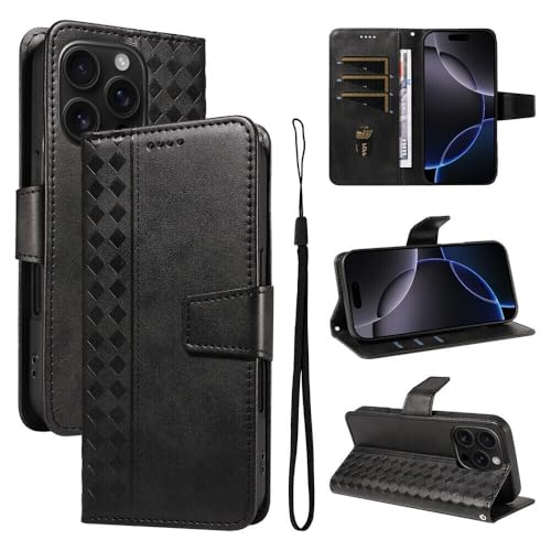 Étui iPhone et Samsung Galaxy S22 Ultra portefeuille noir à motif