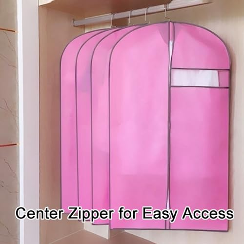 Garment Bags for Hanging Clothes, Set of 4 Garment Bag with Zipper, Suit Bags with Clear Window, for Dresses, Coats, Uniforms(Multi-colored,41.3in/105cm)4
