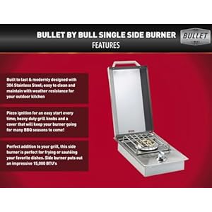 Bullet by Bull Stainless Steel Outdoor Kitchen Grill Set - Built-In Natural Gas Grill, Perfect for Entertaining -BBQ Kitchen Isl& Bundle - Includes 5 Burner Grill, Double Access Door & Side Burner Bullet by Bull Stainless Steel Outdoor Kitchen Grill Set Built In Natural Gas Grill Perfect for Entertaining BBQ Kitchen Isl Bundle Includes 5 Burner Grill Double Access Door Side Burner