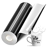 EPRCUT Black Vinyl for Cricut & Silhouette Cameo, 12' x 50FT Glossy Black Vinyl Roll for Christmas Decorations, Outdoor Signs, Car Decals & Wall Stickers
