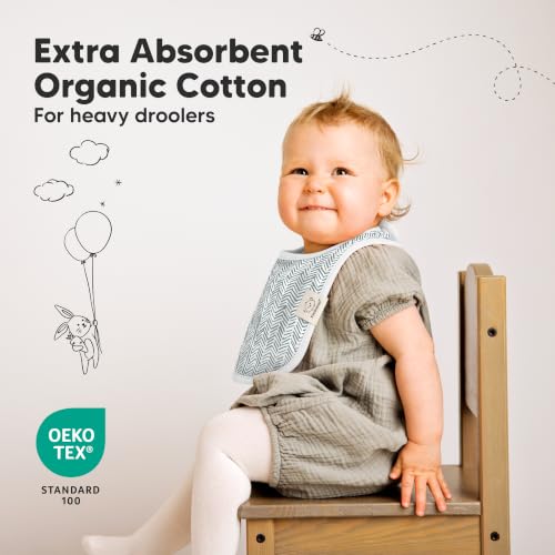 Image of KeaBabies 8-Pack Organic Baby Bibs for Drooling and Teething (Nordic) | Soft Cotton Bibs for Baby Girl, Boy, Extra Absorbent, Easy to Clean & Put On, Toddler, Newborn, Infant 0-24 Months