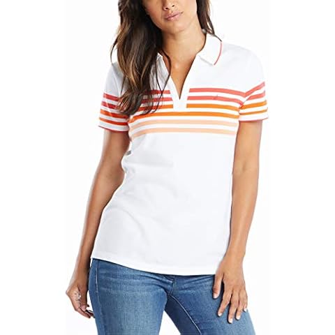 Nautica Women's Classic Fit Striped Polo Shirt Cover