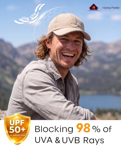 Image of Home Prefer Reflective Water Repellent Quick Dry Airy UPF50+ Sun Hat for Men Women Outdoor Sports Baseball Caps Unisex