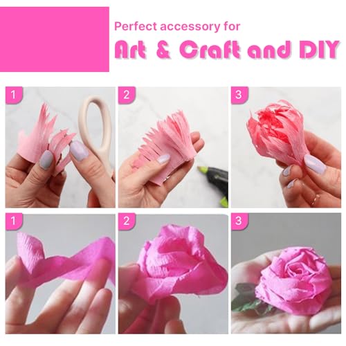 Image of PartyWoo Crepe Paper Streamers 8 Rolls 656ft, Pack of Pink, Hot Pink, Peach and White Party Streamers for Birthday Decorations, Party Decorations, Wedding Decorations (1.8 Inch x 82 Ft /Roll)
