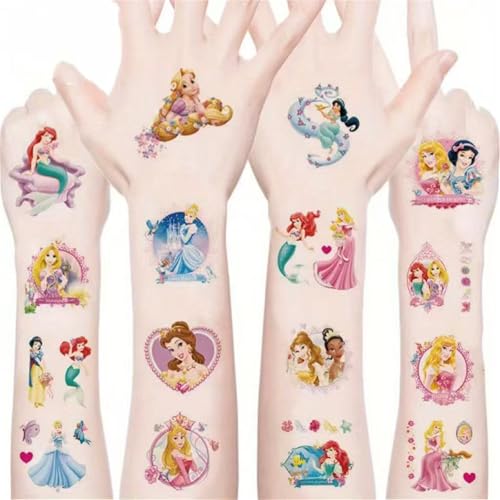 40pcs Temporary Tattoos for Adults Cute little Princess Party Favors Fake Tattoos Stickers Birthday Party Supplies Birthday Decorations Party Game Activities Reward Gifts (gz)