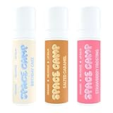 Space Camp Wellness Jumbo Lip Balm - Birthday Pack Variety Flavored Balm (Birthday Cake, Salted Caramel, Strawberry Frosting) - 3 Pack