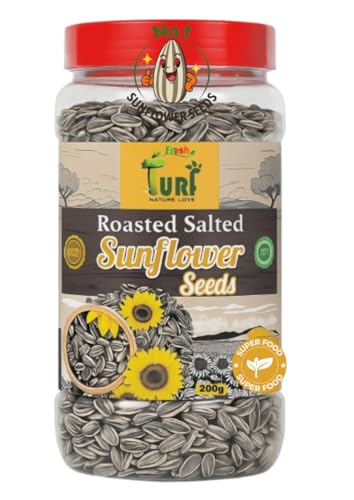 Image of Turf Fresh Roasted Salted Jumbo Sunflower Seeds,Surajmukhi Beej - The Ultimate Superfood Snack! A+ GRADE SEEDS Healthy Snacks (200G Chatori Pack)