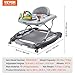 VEVOR 4-in-1 Baby Walker, Foldable Baby Activity Center with Wheels, 3 Adjustable Height, Music & Toys Tray, Learning-Seated | Walk-Behind | Rocker | Bouncer Toddler Walker for Boys Girls 6-24 Months