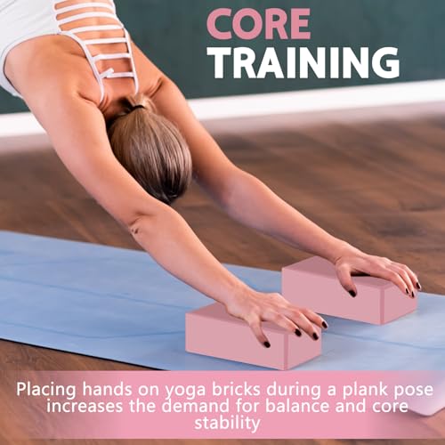 Image of 9 inchx6 inchx3 inch Yoga Blocks, Soft Non-Slip Surface Premium Foam Blocks, Supportive, Lightweight, Odor Resistant, Yoga Accessories for Pilates Meditation General Fitness Stretching Toning (pink-1 Pack