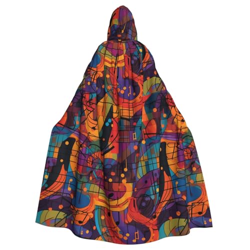 HJFCZH Colorida capa con capucha para adultos con estampado de música pentatónica para varios entornos de fiesta y carnaval