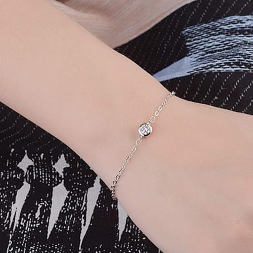 Single layer round bracelets femmes en argent de structure robuste